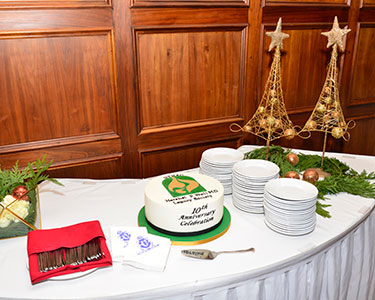 Photo of a table at a society event