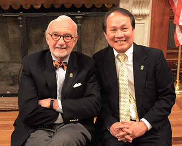 Photo of people at a society event